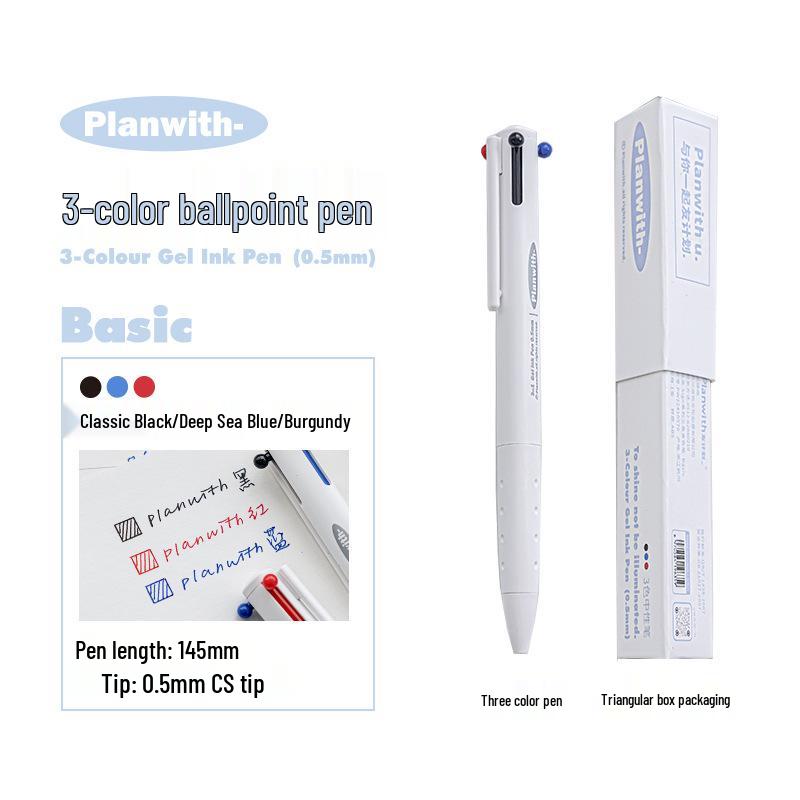 

Ручка Planwith с трехцветной кнопкой 0,5 мм: Быстросохнущий, Высококачественный, Многоцветный Черный Канцелярский Инструмент 0.5mm