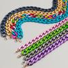 Fashion Hip Hop Metal Color Acrylic Chunky Necklace for Women Men Vintage Glossy Resin Cuban Link Chain Choker Y2K Jewelry Gifts