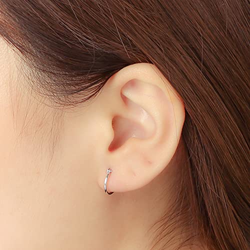 [Official] ESTELLE Women's Hoop Earrings, 18K White Gold (S), 0202-1784-0015-0000