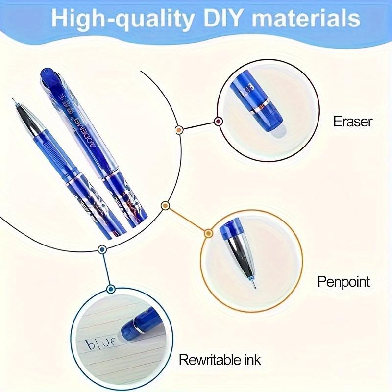 35pcs/set Erasable Gel Pens 0.35mm Full Barrel Erasable Neutral Pens. Comes with Eraser Round Gel Pen