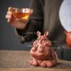 1PCS Creativity Purple Clay Tea Pet Handmade Hippo Statue Ornaments Desktop Crafts Chinese Tea Set Decoration Accessories