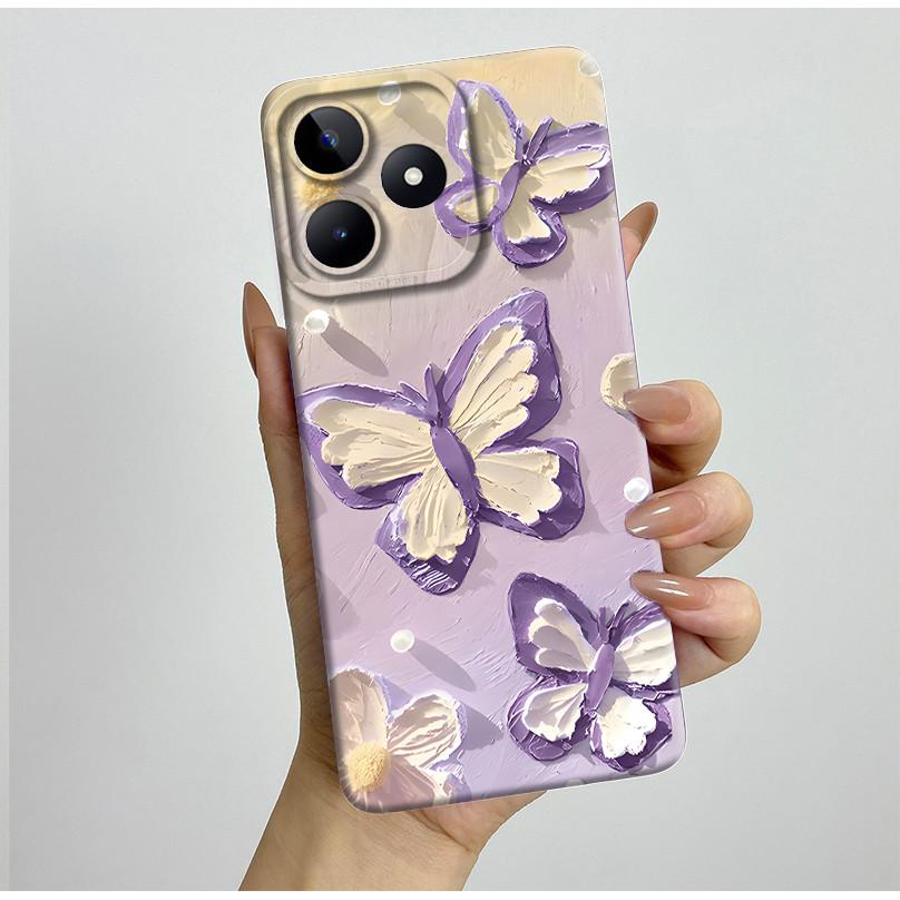 For Realme C51 C53 Case RMX3830 RMX3760 Shell Pretty Flower Full Back Cover for RealmeC51 C53 C61 C63 C 51 S Soft Silicone Funda
