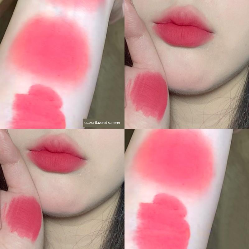 Korean Girl's Guava-Colored Lipstick, Natural Look, Brightening Lip Glaze, Matte Lip Mud, Non-Stick Cup, Student-Friendly, Soft Pink
