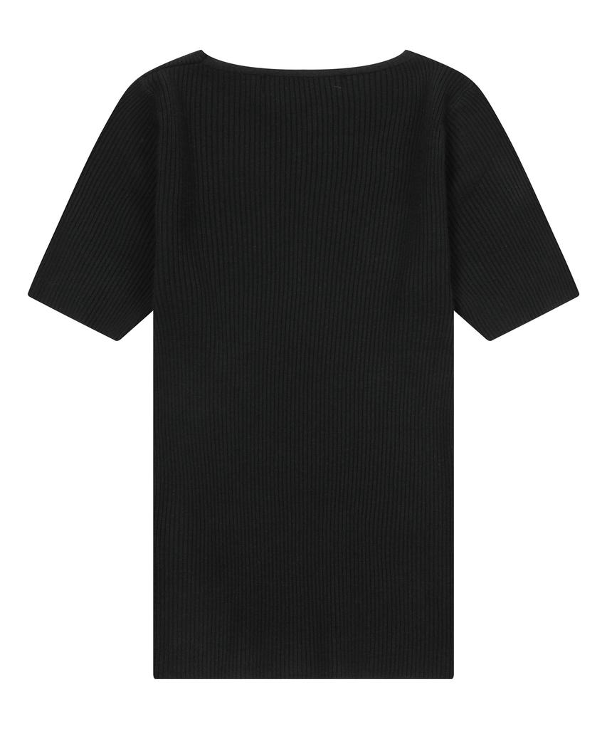 Mucent Zero V-Neck Short Sleeve Ribbed Knit (2 Colors)