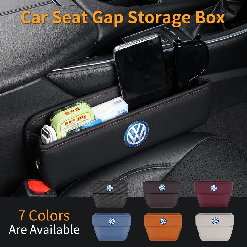 W19Car Seat Gap Storage Box Side Seam Organizer Leak-Proof Case Interior For Volkswagen VW Scirocco Jetta Beetle Golf Passat Pol