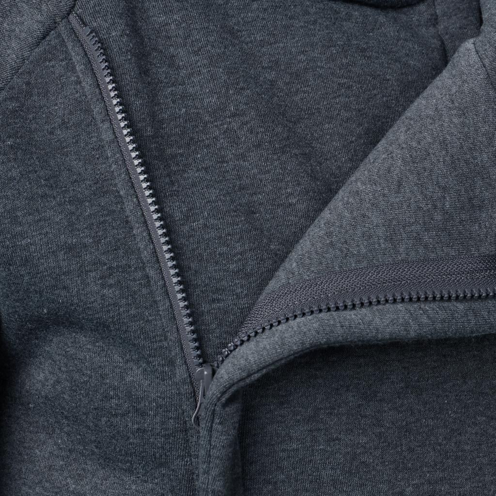 Autumn Winter Men's Solid Color Hooded Long Sleeve Side Zipper Design Hoodie