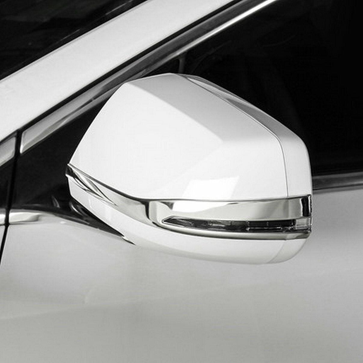 2pc For 2013-2019 Cadillac XTS Steel Chrome Exterior Rear View Mirror Strip Trim