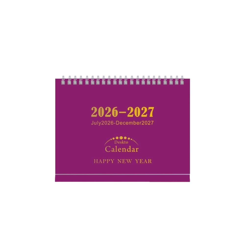 Twin Wire Binding 2026-2027 Desk Calendar Standing Flip Design Monthly Planner Home Office