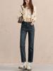 2025 Retro Stretch Slimming Cigarette Jeans - Autumn/Winter Straight-Leg Baguette Pants