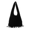 Bohemian Tassel Vintage Tote Bag Large Capacity Bucket Style With Magnetic Closure Zippered Pocket For Women Daily Essentials
