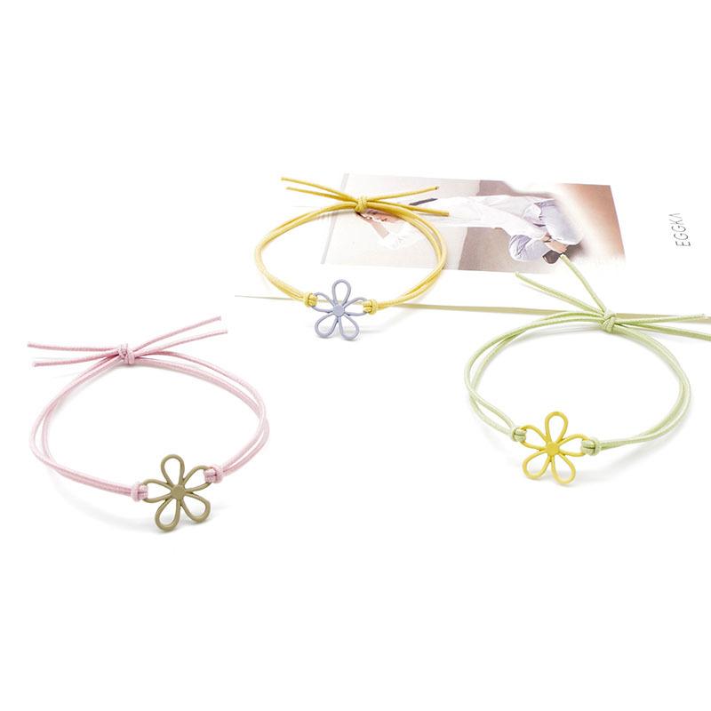 

3 шт., маленькая веревка для свежих волос в корейском стиле, персонализированная, модная и универсальная, кольцо для волос с полым цветком, эластичная резинка на голову