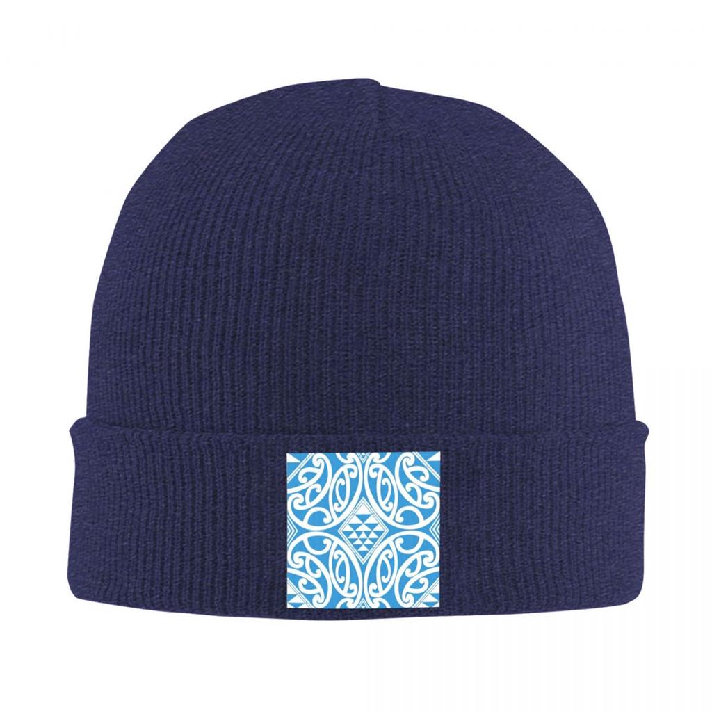 Arai  Light Blue Maori Pattern Warm Knitted Cap Winter Knit Bonnet Hat Skullies Beanies Hip Hop Caps for Unisex