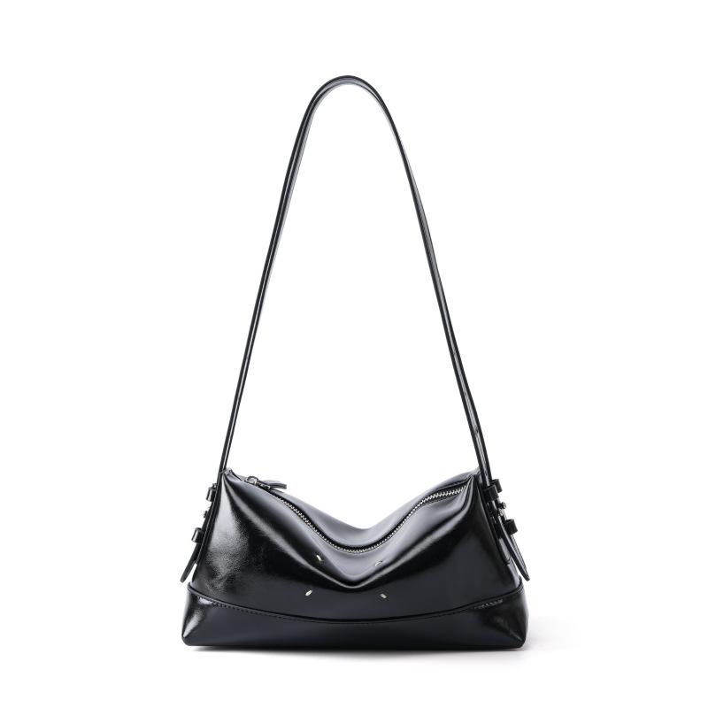 Boston pillow bag underarm leather messenger bag women's summer leather women's model with zipper commuter shoulder bag