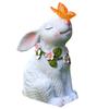 Solar Powered Garden Rabbit Light Sculpture Courtyards Decorative Light Waterproof Lovely Rabbit Night Light for Yard Lawn Patio