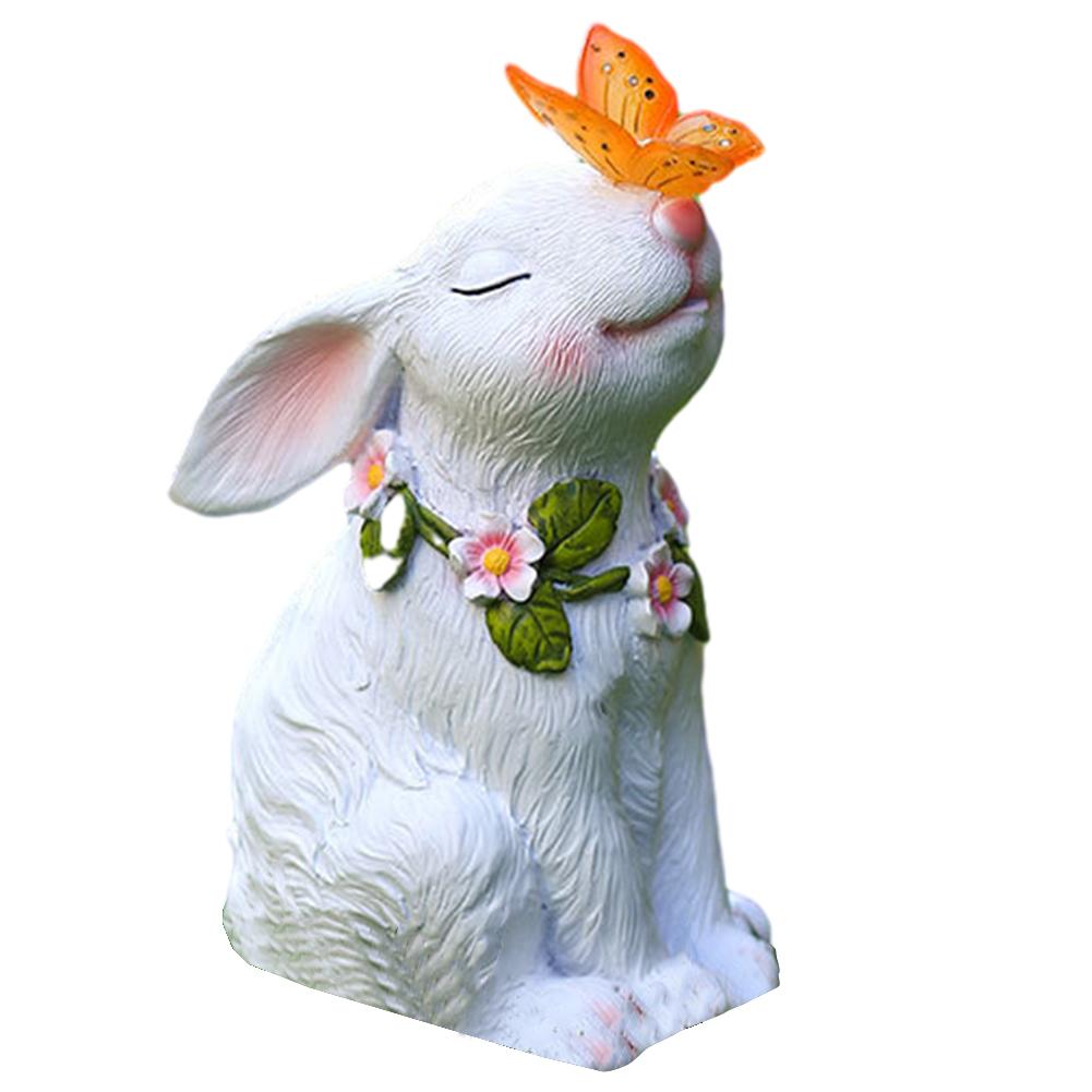 

Solar Powered Garden Rabbit Light Sculpture Courtyards Decorative Light Waterproof Lovely Rabbit Night Light for Yard Lawn Patio