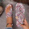 Ethnic Style Slippers for Women New Colorful Patterned Summer Breathable Printed Roman Style Slippers, Open Toe Beach Footwear