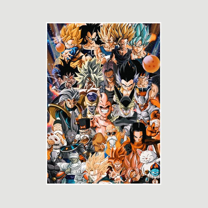 

Класичні аніме Dragon Ball Плакати Білий папір Вінтажні плакати Декор HD Друковані настінні картини Розпис інтер єру Фреска Вітальня Прикраси Картинки 42x30cm