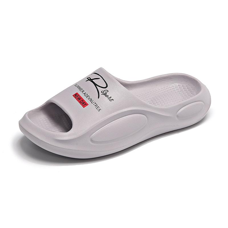 Couple Slippers Large Size Thick-bottomed One-word Slippers Fashionable Summer Soft-soled Beach Slippers