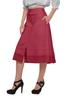 Moomaya Solid Cotton Skirts For Women Button Down A-Line Knee Length Skirts