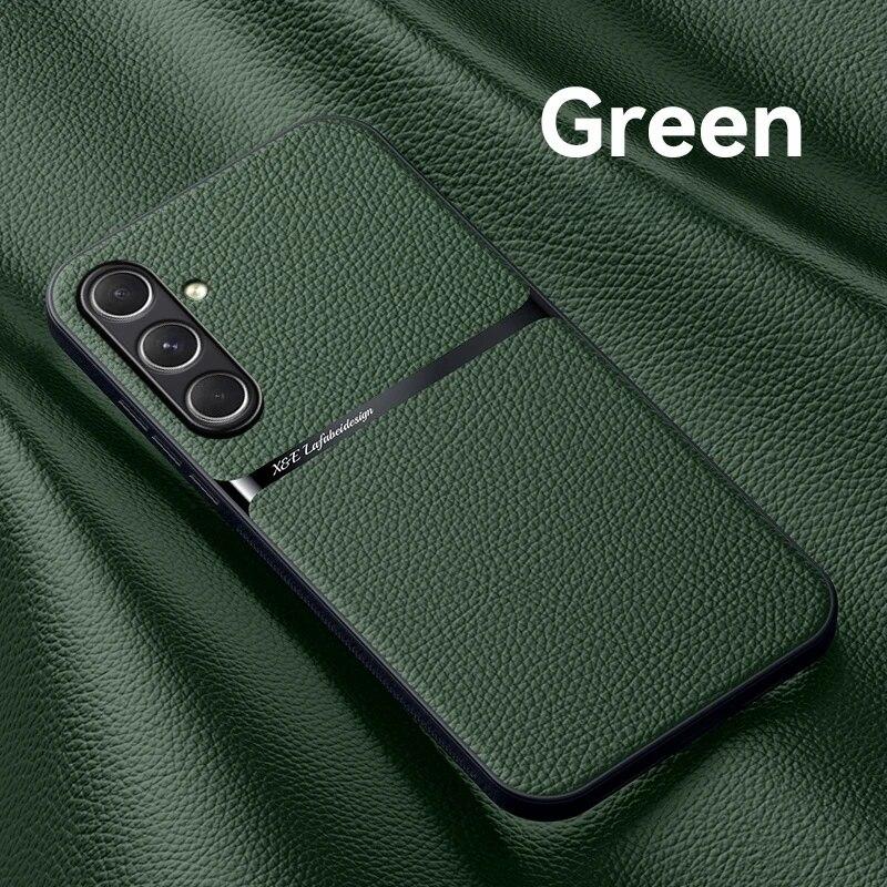 Para samsung galaxy s24 ultra 5g caso de couro magnético suporte do carro caso telefone para samsung s24 + plus s 24 ultra silicone capa traseira