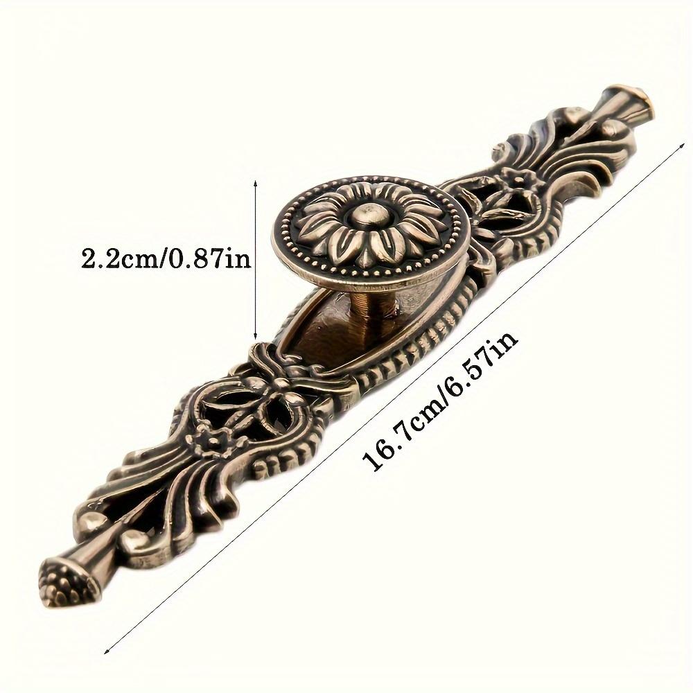 4/8pcs Antique Brass Pull Handles with Fixed Decorative Plates, Vintage Drawer/Kitchen Cabinet Door Handles for Furniture with Screws