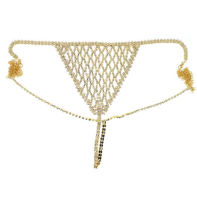 Fine Jewelry Body Chain Bra and Panties Bikini Set Summer Chest Sexy Underwear Women Rhinestone Body Jewelry