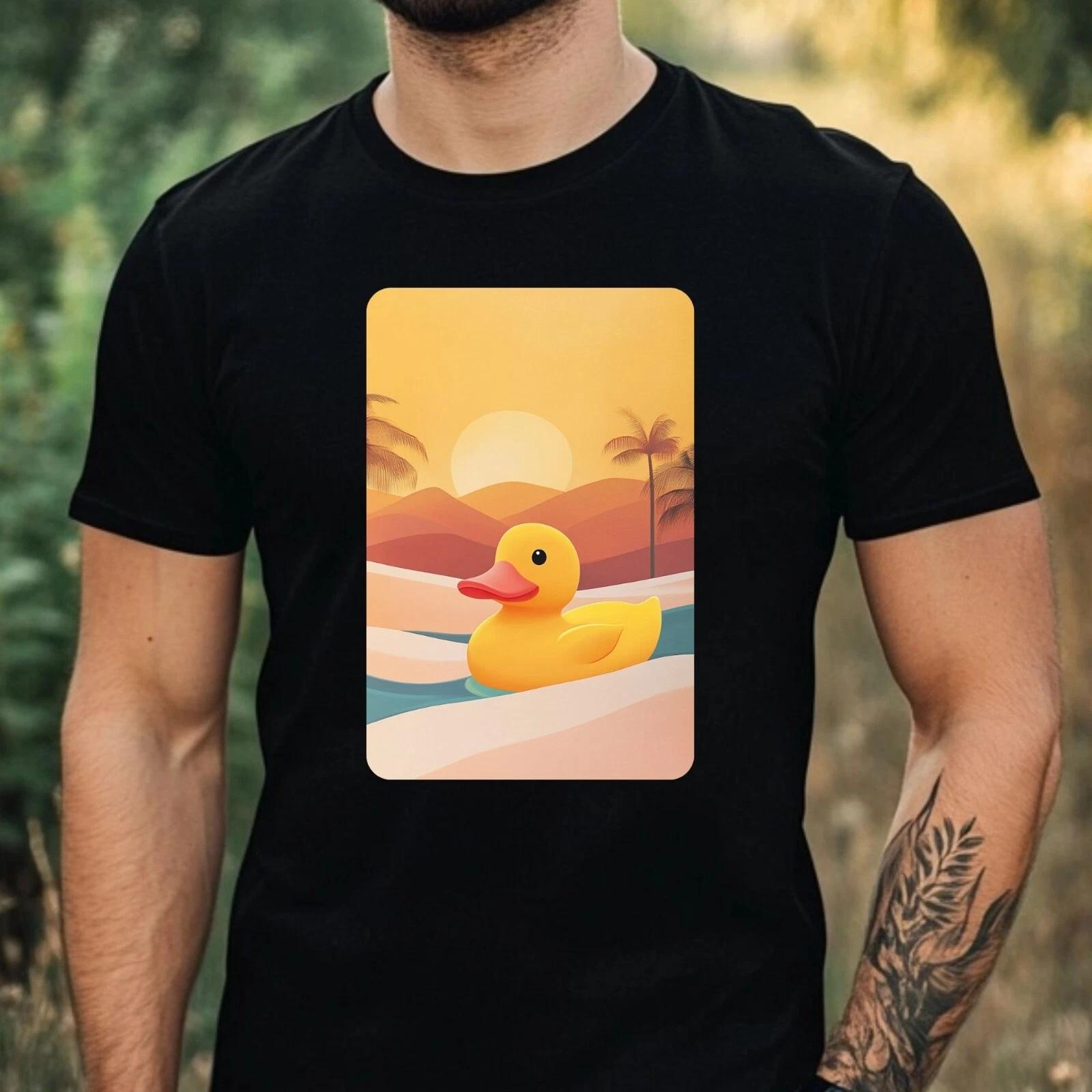 T-Shirt Herren Gummiente in Wüstenlandschaft Motiv Baumwolle Größe XS bis 5XL L