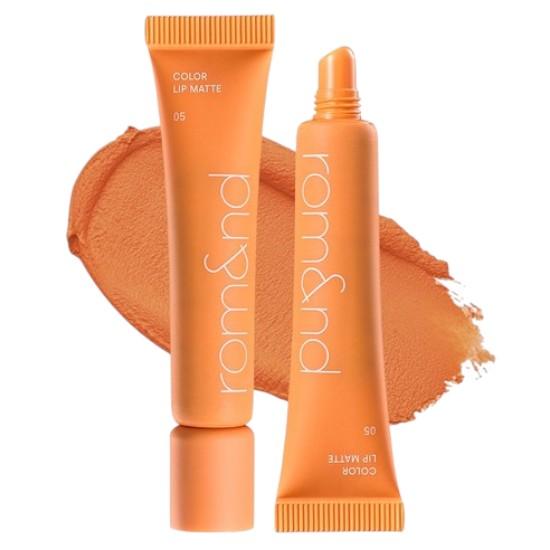

rom&nd Color Lip Matte 05 Nudie Mango — Warm Mango Nude Soft Matte Lip Color