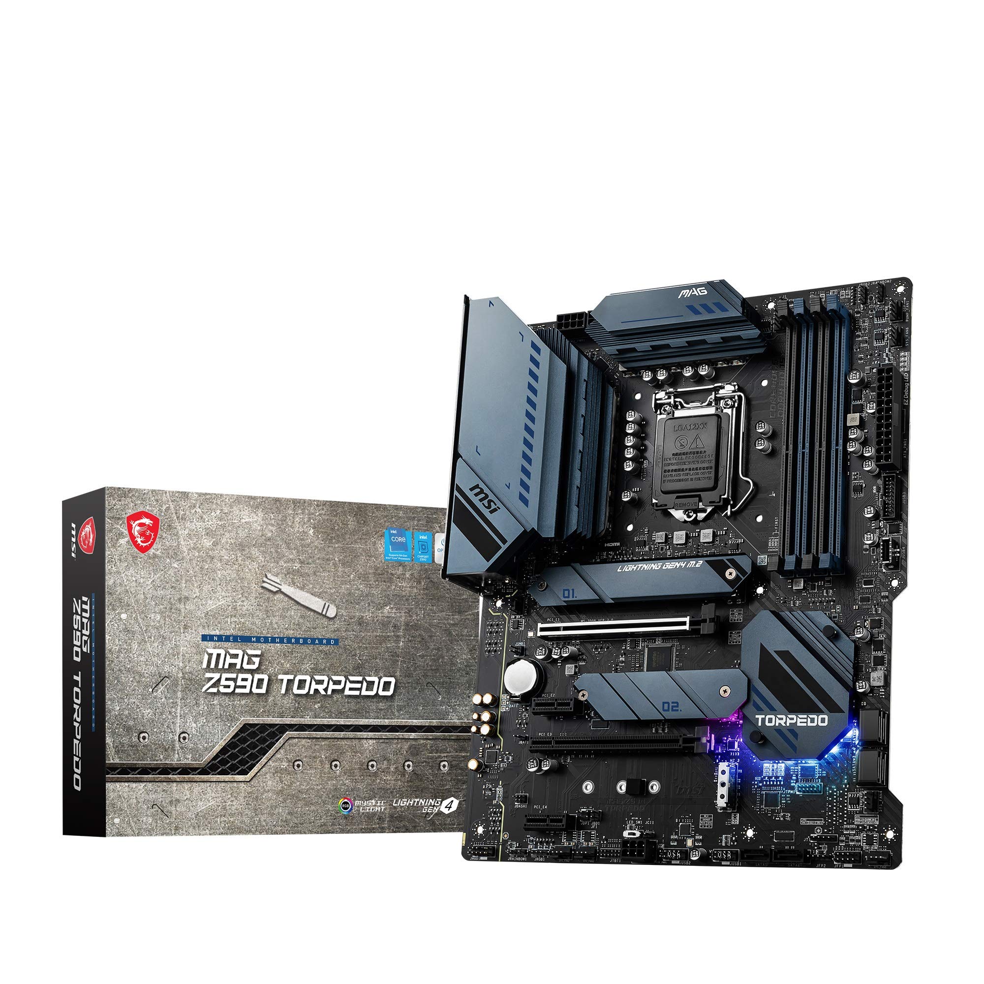 

Материнська плата MSI MAG Z590 TORPEDO ATX, сумісна з ЦП 10-го та 11-го поколінь з Intel Z590 MB5246 [З набором мікросхем]