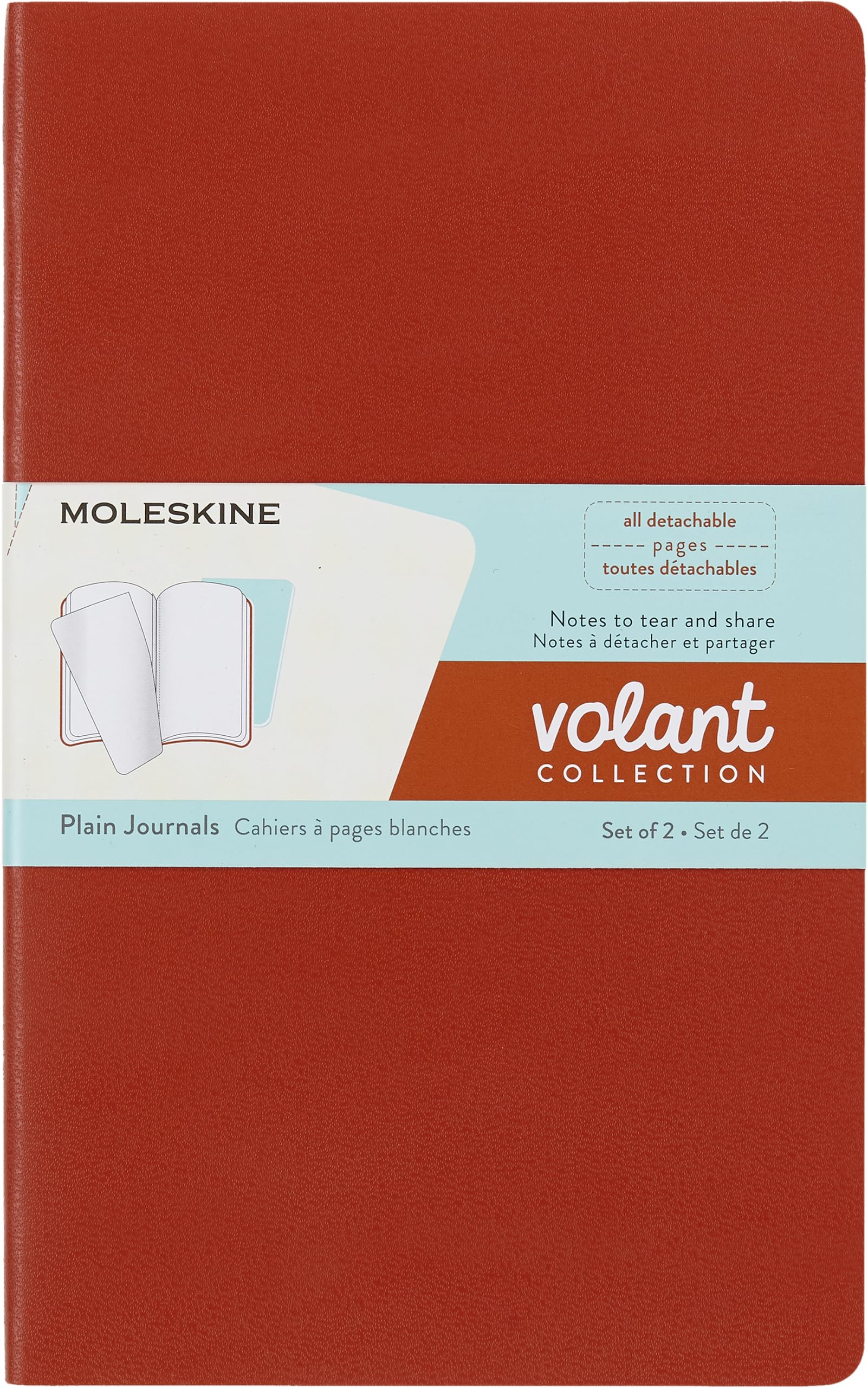 

Moleskine Блокноты Volant Большие Однотонные Кораллово-оранжевый Аквамариновый оранжевый