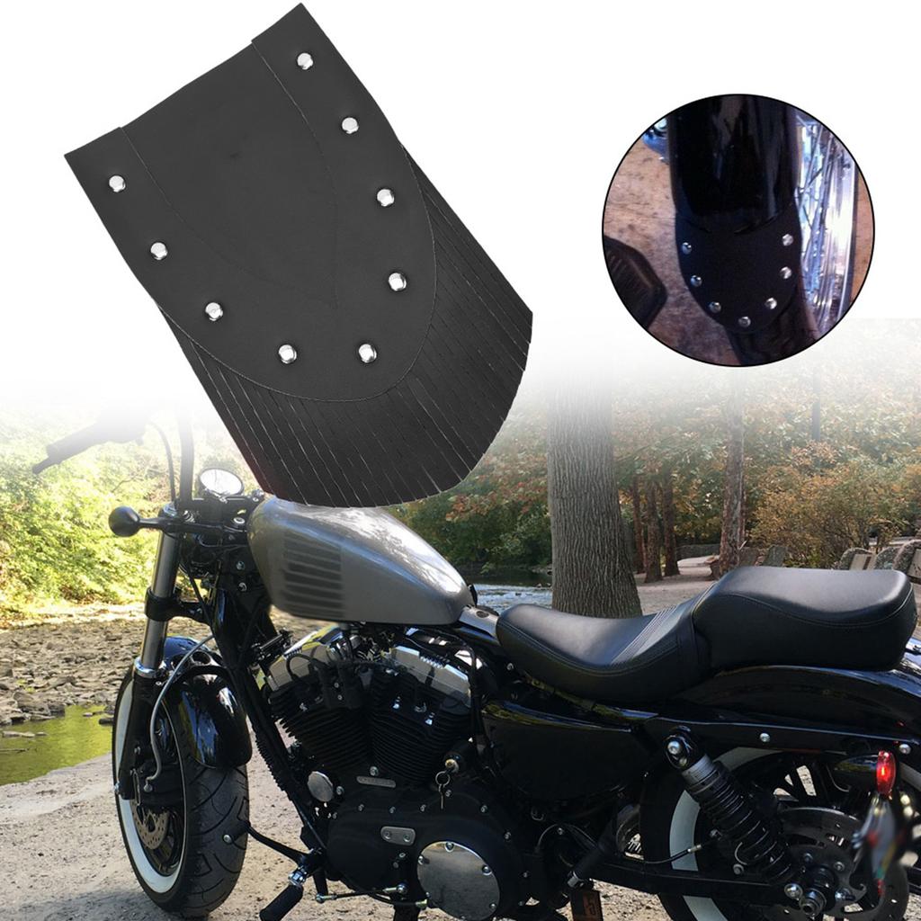 Motorcycle Front Fender Mud Flap With Tassel Motorcycle Modification Accessories(Black)