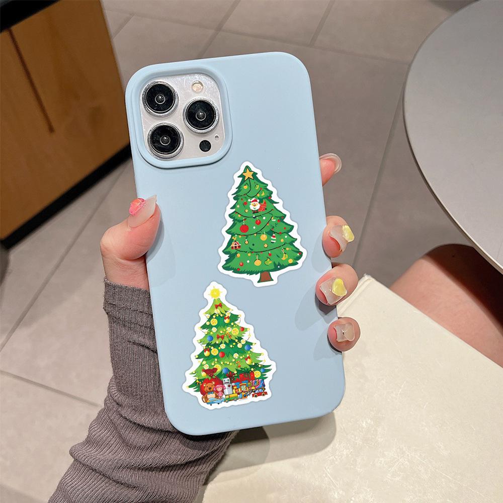 55 Cartoon Christmas Tree Graffiti Stickers - DIY Decorative Decals for Desks and Suitcases