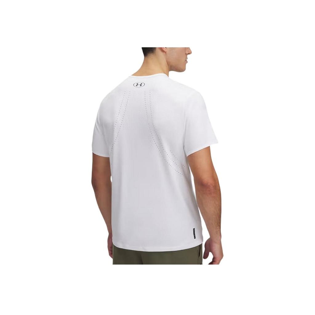 Under Armour Camiseta Esportiva Casual Respirável de Manga Curta Rush Vent Masculina Tops Branco 1383668-100