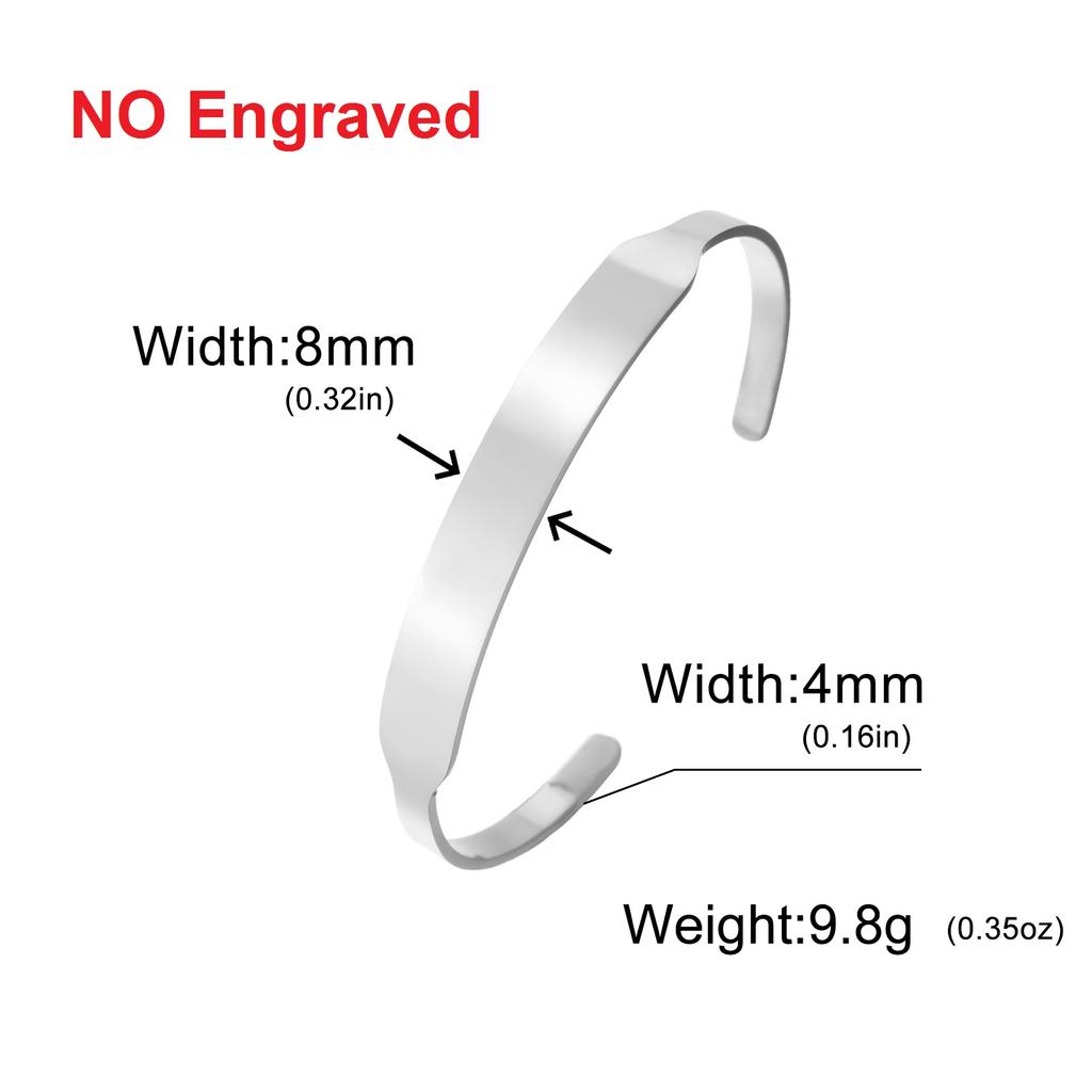 Customized Open Bangle Engraved Name Sentence Logo Bracelet Personalized Stainless Steel Jewelry Men Women 2026 New Year Gifts