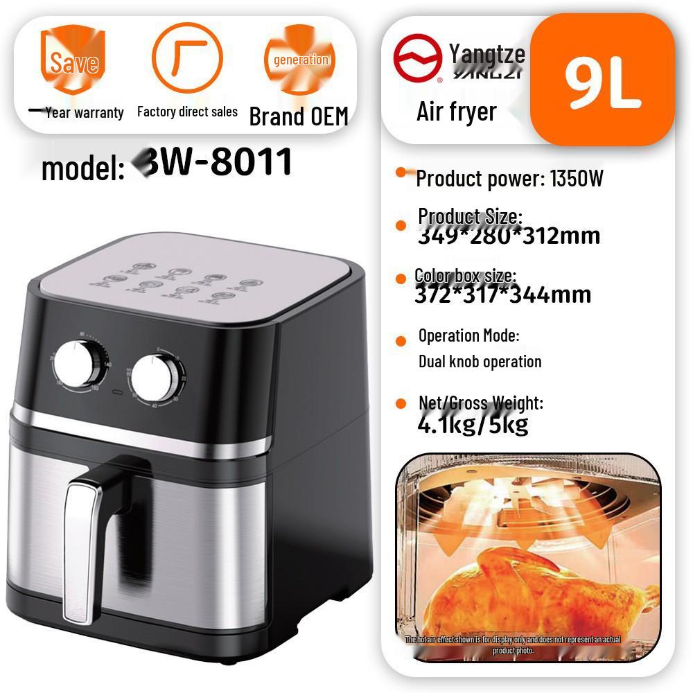 Large Capacity Visible Air Fryer - High Power Electric French Fry Maker for Home Use, Oil-Free Cooking