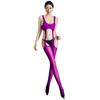 Ultra-Thin 5D Glossy One-Piece Sexy Backless Shiny Smooth Women's Four-Sided Hollow Crotchless Pantyhose Tights