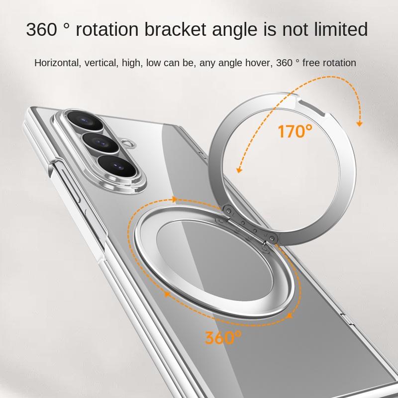 For Samsung Galaxy Z Fold 7 Case Luxury Plating Magsafe Ring Stand Magnetic Protective Back Cover Case For Samsung Z Fold7 Shell