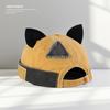 Unisex Cotton Cat Ears Brimless Hat Breathable Washed Old Beanie Hat Solid Color Beanie Cap