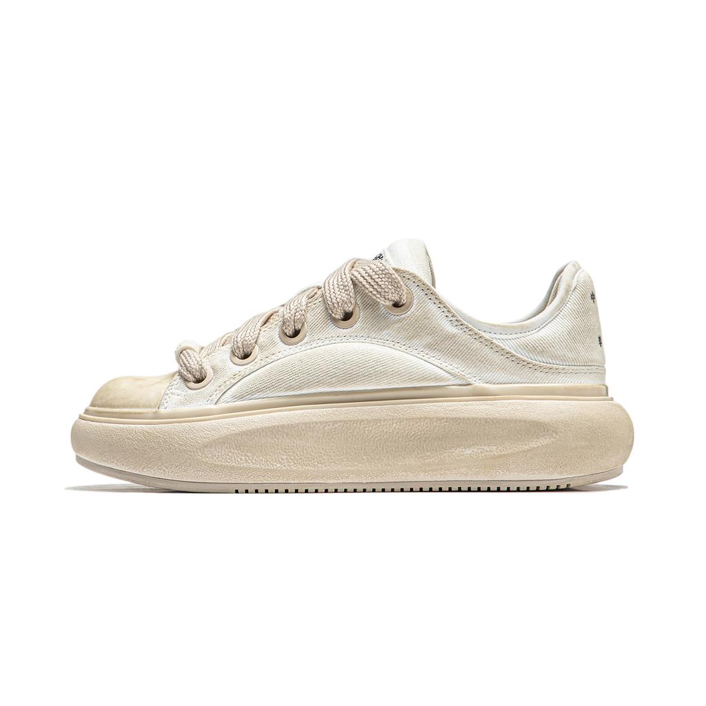 New LiNing Yun You C4D Cushioning Wear Resistant Low Top Casual Shoes Women's Ivory AZGU038-4