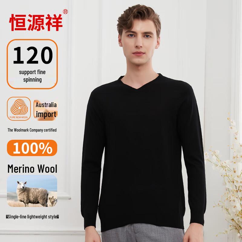 

Hengyuanxiang Мужской тонкий пуловер из 100% тонкой шерсти XL