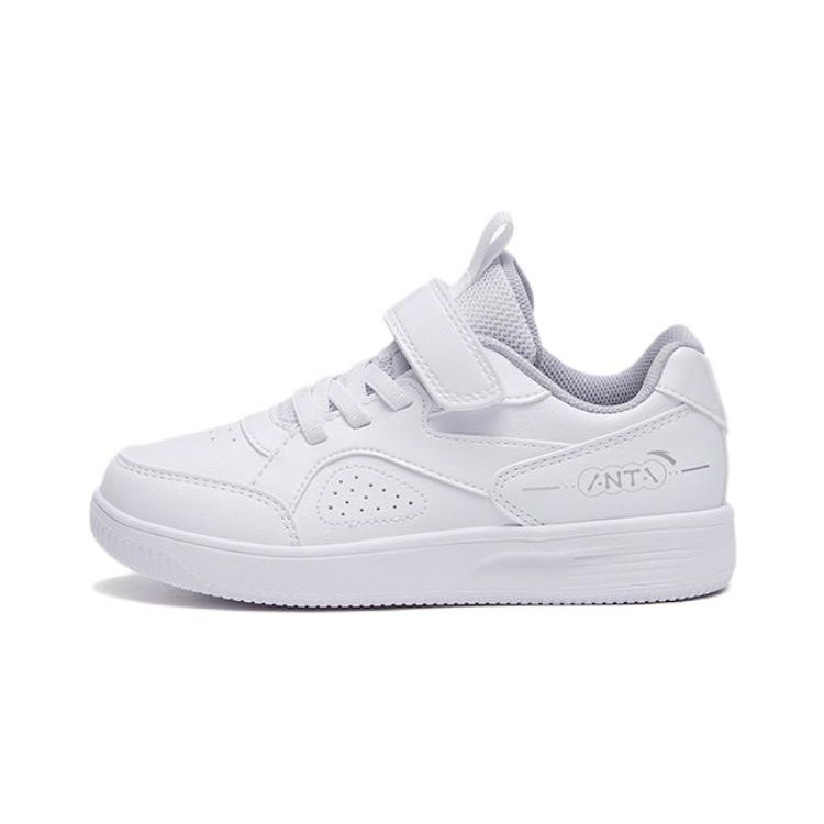

Anta Velcro Non-Slip Lightweight Low-Top Skate Shoes Kids sneaker White 332319982S-3 28