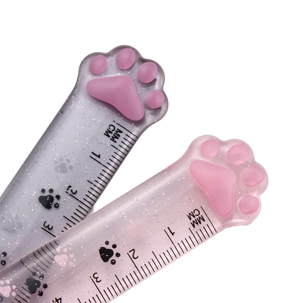 Kawaii Painting 15cm Stationery Plastic Measuring Ruler Cats Claw Ruler Scale Ruler Straight Ruler