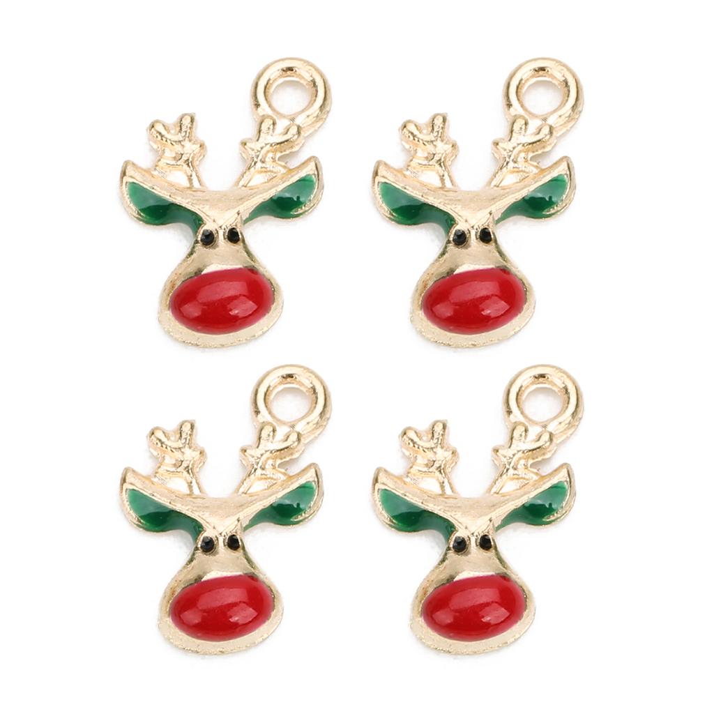 Alloy Christmas Pendant Mixcolor Dripping Oil Charm Pendants For DIY Jewelry Making Christmas Series Accessories