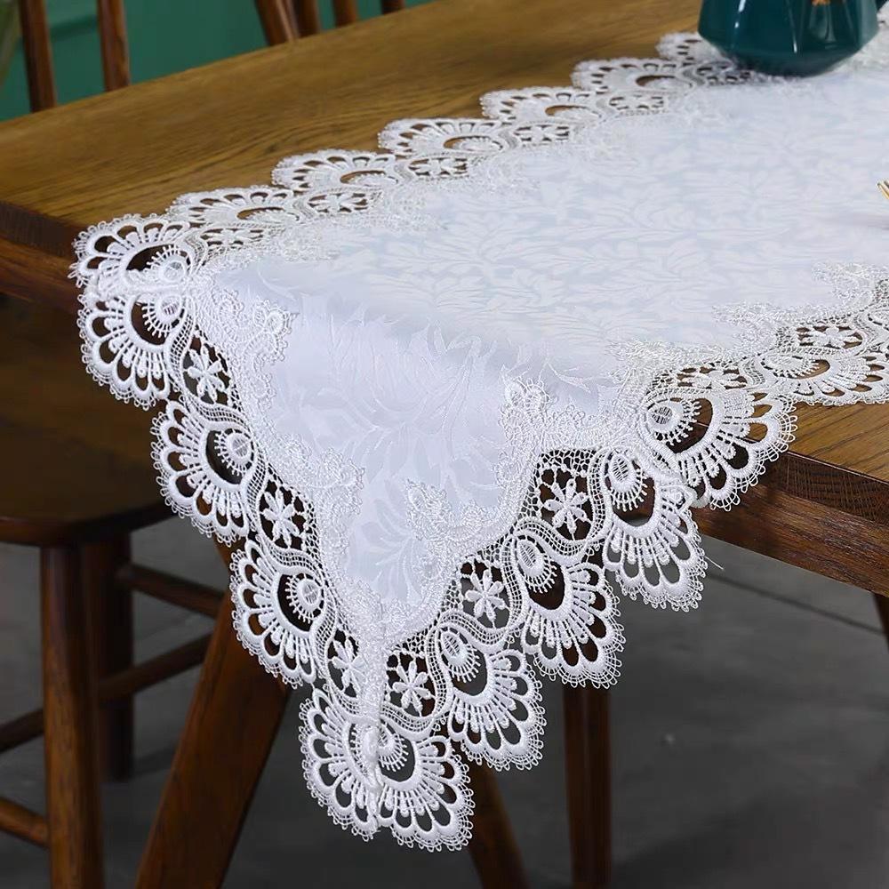

European Table Flag Lace Fabric Home Dining Table Tv Cabinet Long Tablecloth Lace Table Flag 40*100cm