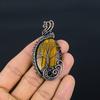 Tree Of Life Tiger Eye Pendant, Handmade Gemstone 999 Copper Wire Wrapped Pendant Antique Jewelry, For Gift Silver Jewelry