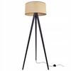 Floor Lamp Standing Tripod Wooden Lampshade 45Cm