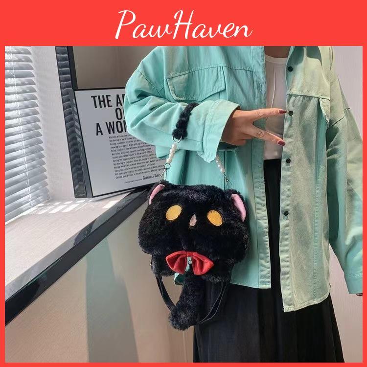 Cat Cozy Plush Handbags Single Shoulder Crossbody Bag Decoration Kids Gifts