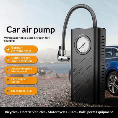 Portable Wireless Car Tire Inflator With Fast Cold Inflation Accurate Gauge For Cars Bikes Motorcycles Sports Balls