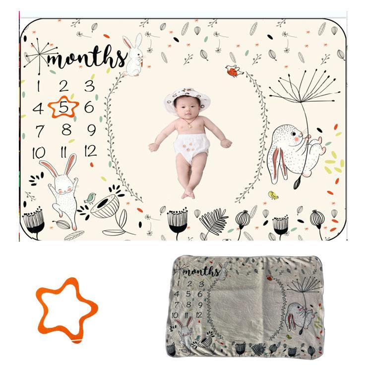 Newborn Blanket Photo Pro 75x100cm Baby Souvenirs Monthly Milestone Blanket Shoots Backdrop Cloth Calendar Newborn Photography