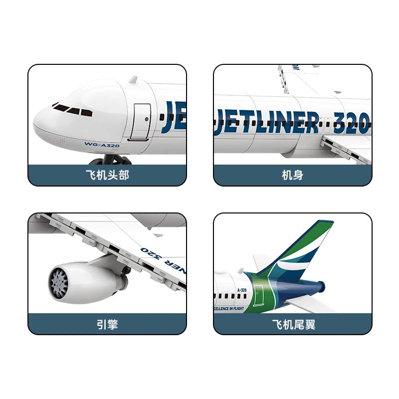 NEW France 320 Aircraft Model Building Blocks Jet Liner Airbus Technical Creative Plane Bricks City Toy Children Gift